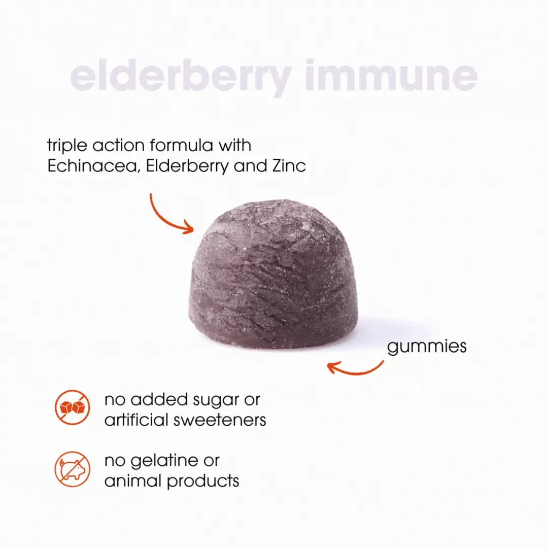 Elderberry Immune Gummies Supplement for Kids, with Echinacea + Zinc, 60 Gummies - Image 7