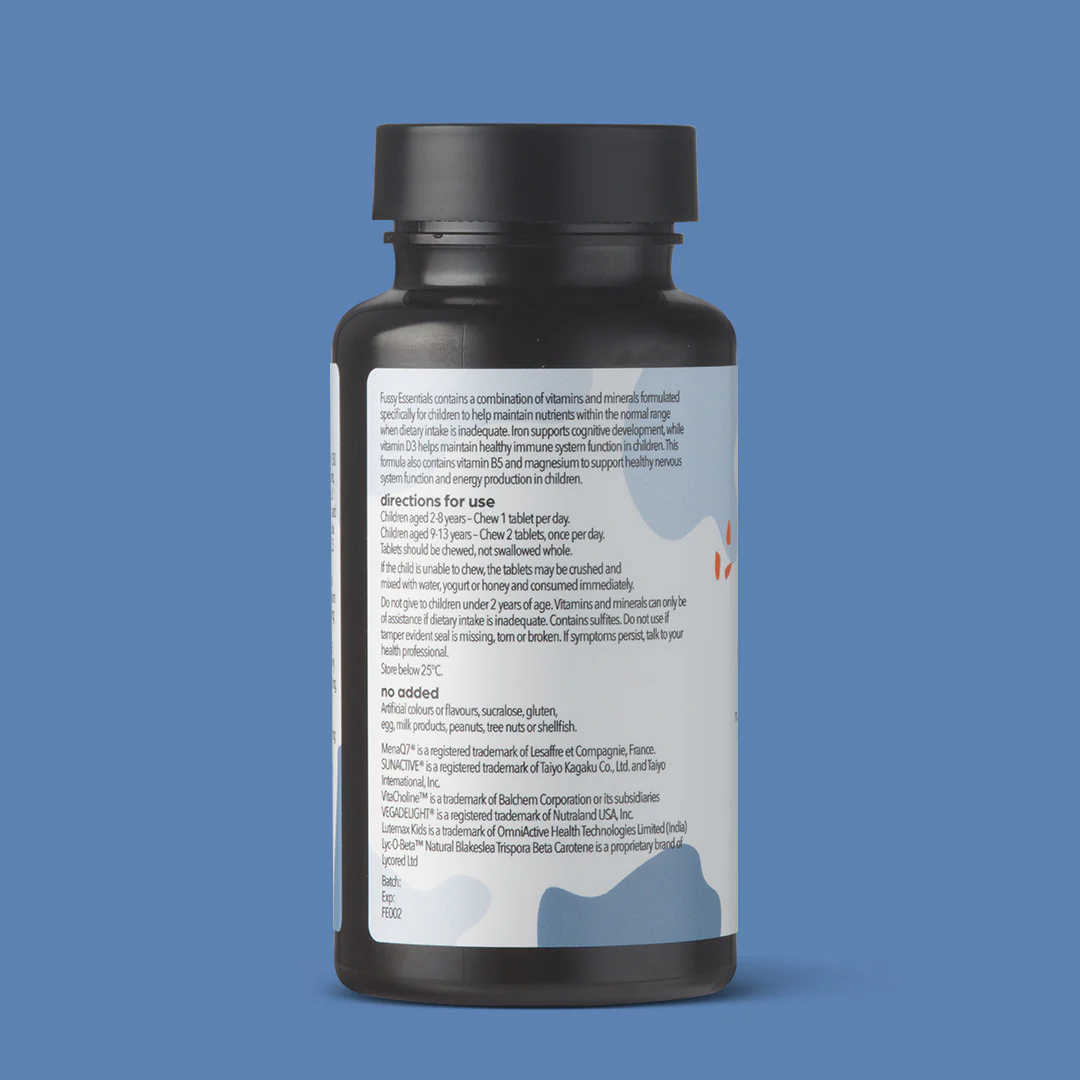 Fussy Essentials Multivitamin Supplement for kids 30 & 60 chewable tablets - Image 3
